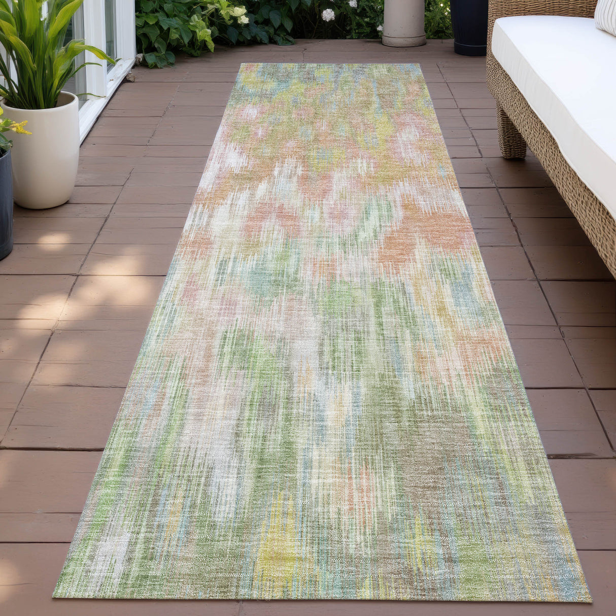 Addison Chantille ACN2129 Abstract Machine Made Transitional Coral Rug