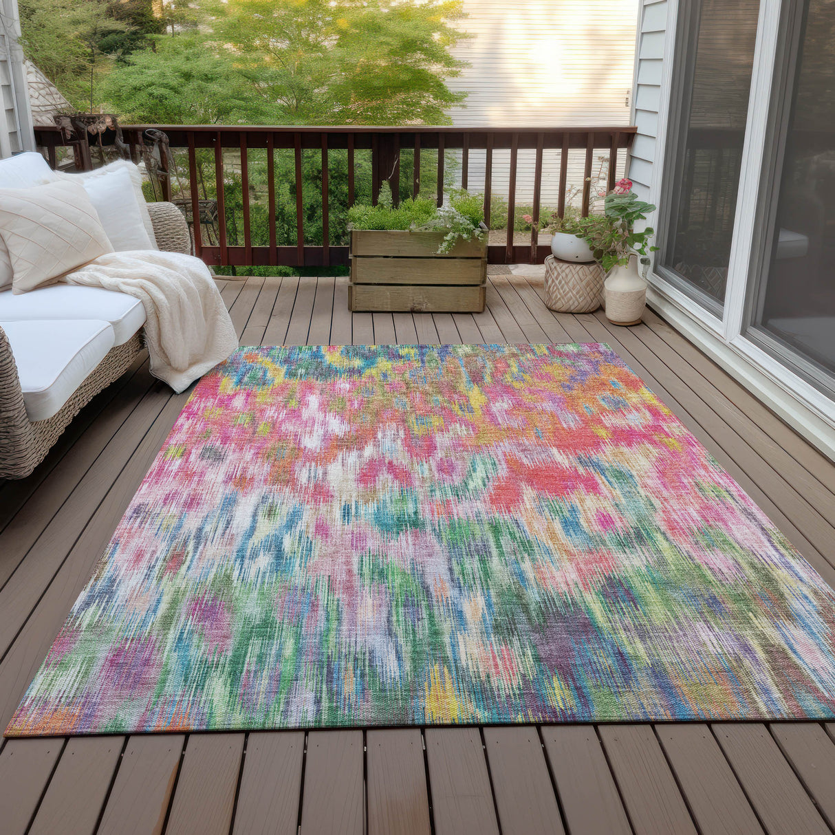 Addison Chantille ACN2129 Abstract Machine Made Transitional Pink Rug