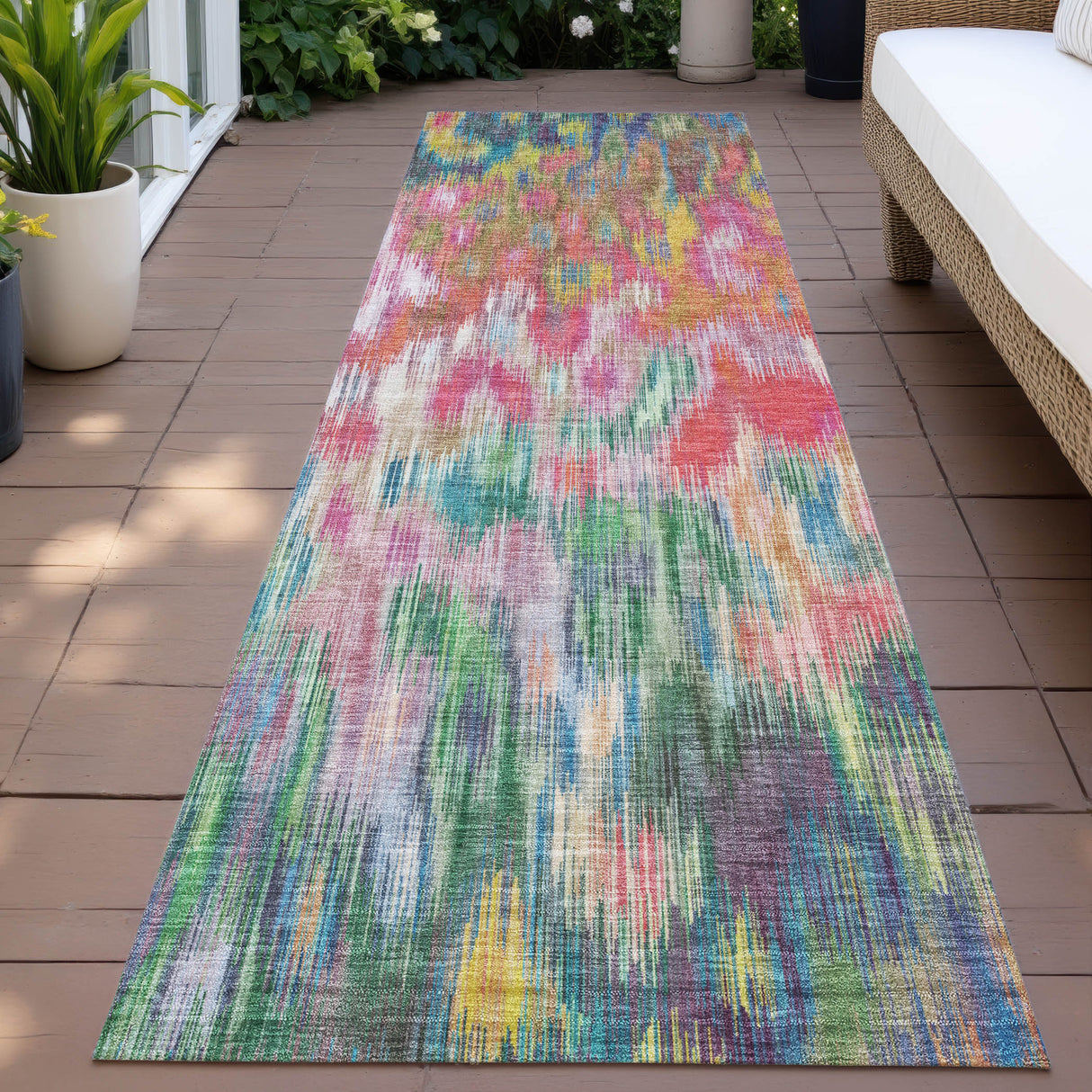 Addison Chantille ACN2129 Abstract Machine Made Transitional Pink Rug