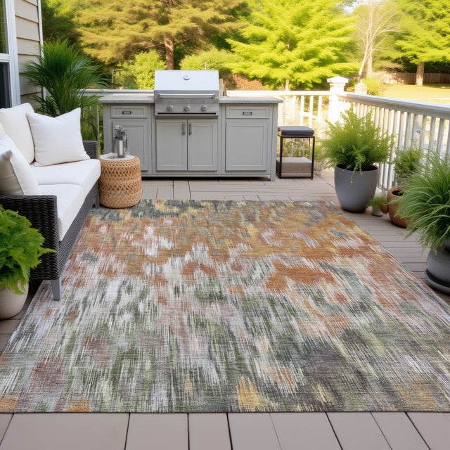 Addison Chantille ACN2129 Abstract Machine Made Transitional Terracotta Rug