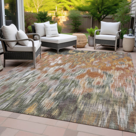 Addison Chantille ACN2129 Abstract Machine Made Transitional Terracotta Rug