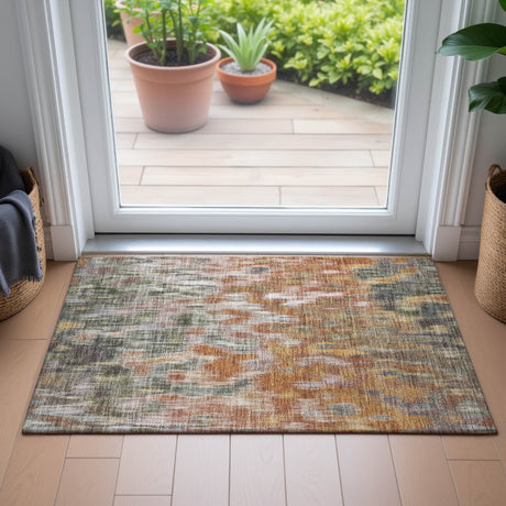 Addison Chantille ACN2129 Abstract Machine Made Transitional Terracotta Rug