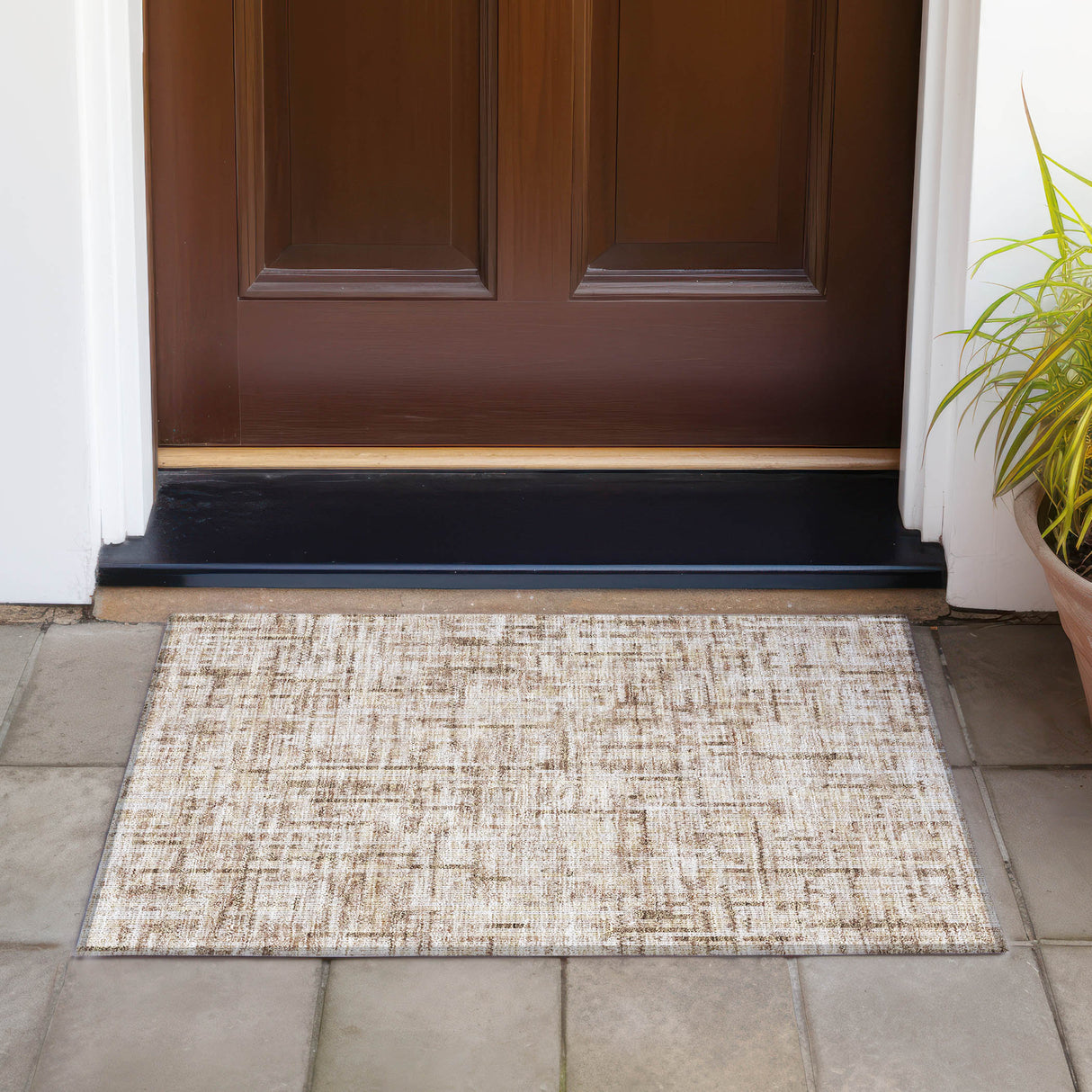 Addison Chantille ACN2130 Stripes Machine Made Transitional Brown Rug