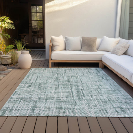Addison Chantille ACN2130 Stripes Machine Made Transitional Teal Rug