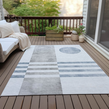 Addison Chantille ACN2131 Geometric Machine Made Transitional Blue Rug