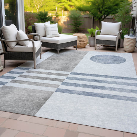 Addison Chantille ACN2131 Geometric Machine Made Transitional Blue Rug