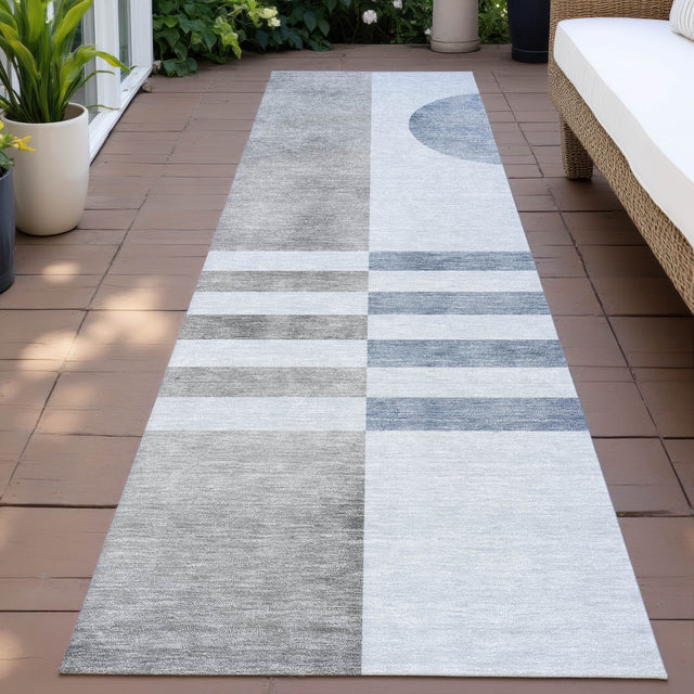 Addison Chantille ACN2131 Geometric Machine Made Transitional Blue Rug