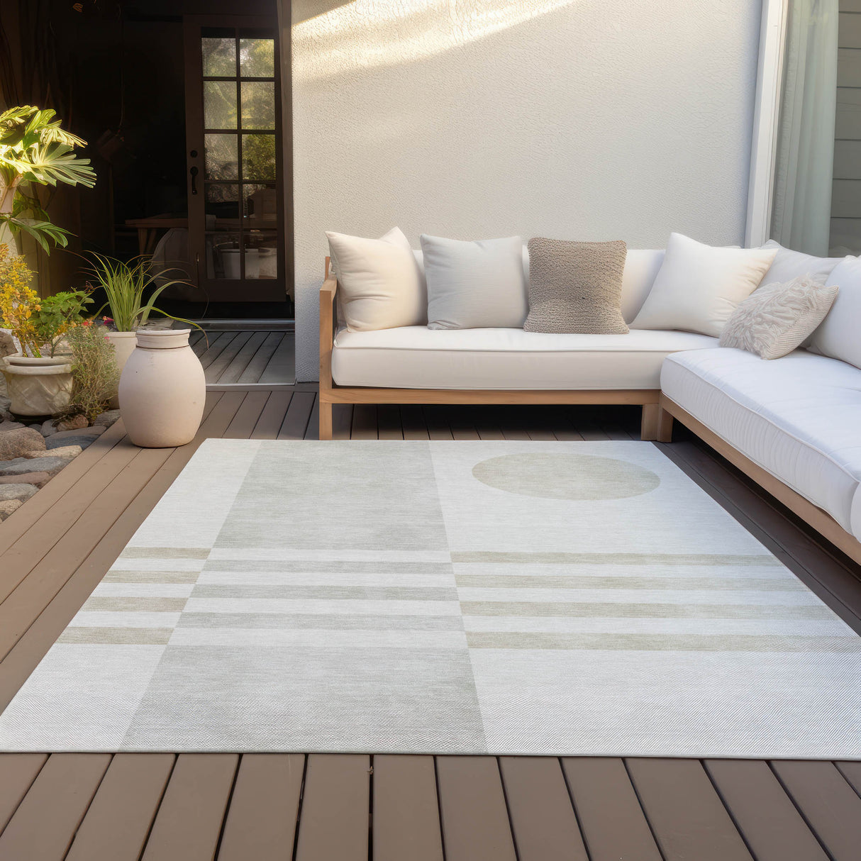 Addison Chantille ACN2131 Geometric Machine Made Transitional Linen Rug