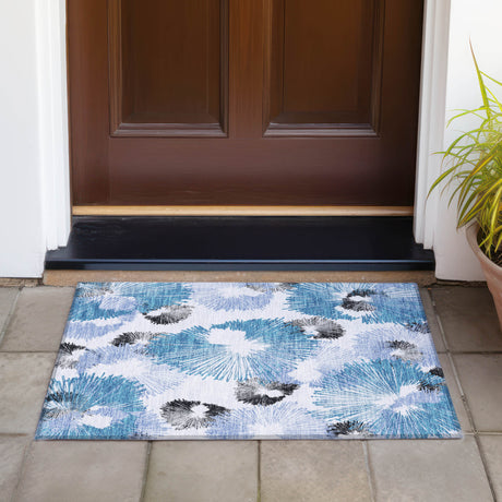 Addison Chantille ACN2132 Floral Machine Made Transitional Blue Rug