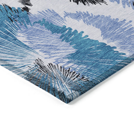 Addison Chantille ACN2132 Floral Machine Made Transitional Blue Rug