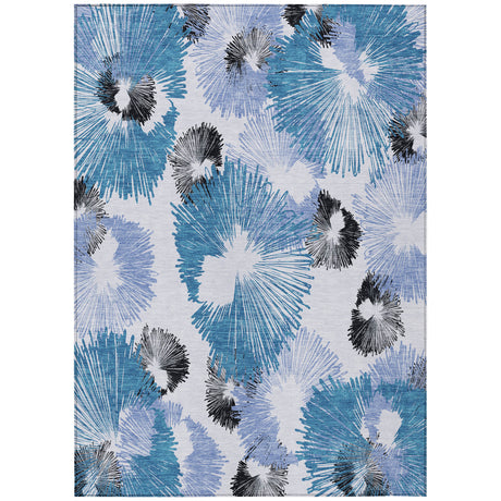 Addison Chantille ACN2132 Floral Machine Made Transitional Blue Rug