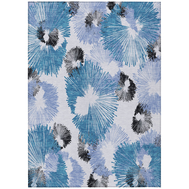 Addison Chantille ACN2132 Floral Machine Made Transitional Blue Rug