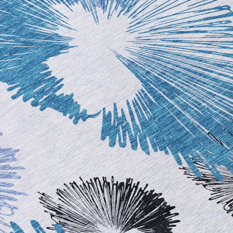 Addison Chantille ACN2132 Floral Machine Made Transitional Blue Rug