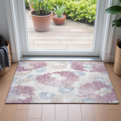 Addison Chantille ACN2132 Floral Machine Made Transitional Blush Rug
