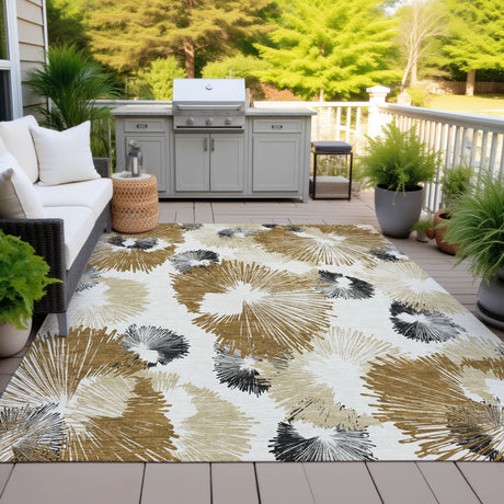 Addison Chantille ACN2132 Floral Machine Made Transitional Chocolate Rug
