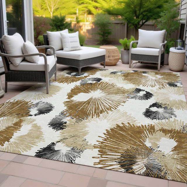 Addison Chantille ACN2132 Floral Machine Made Transitional Chocolate Rug