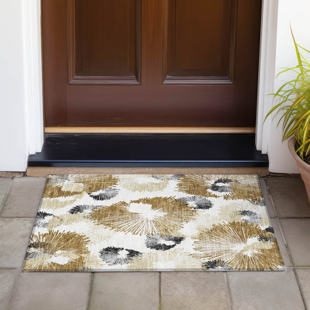 Addison Chantille ACN2132 Floral Machine Made Transitional Chocolate Rug