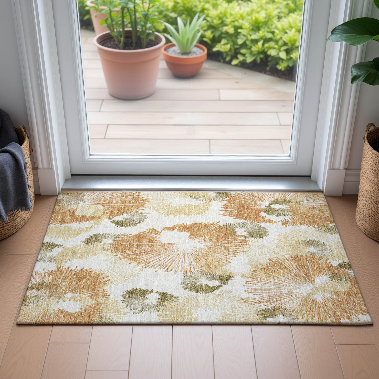 Addison Chantille ACN2132 Floral Machine Made Transitional Coral Rug