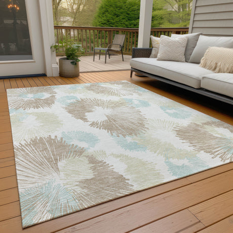Addison Chantille ACN2132 Floral Machine Made Transitional Mocha Rug