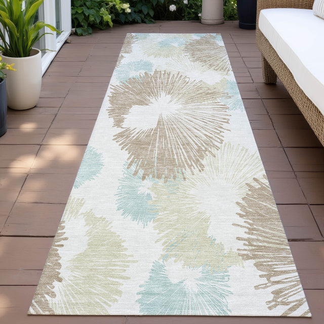 Addison Chantille ACN2132 Floral Machine Made Transitional Mocha Rug