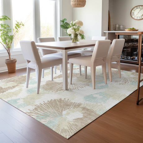Addison Chantille ACN2132 Floral Machine Made Transitional Mocha Rug