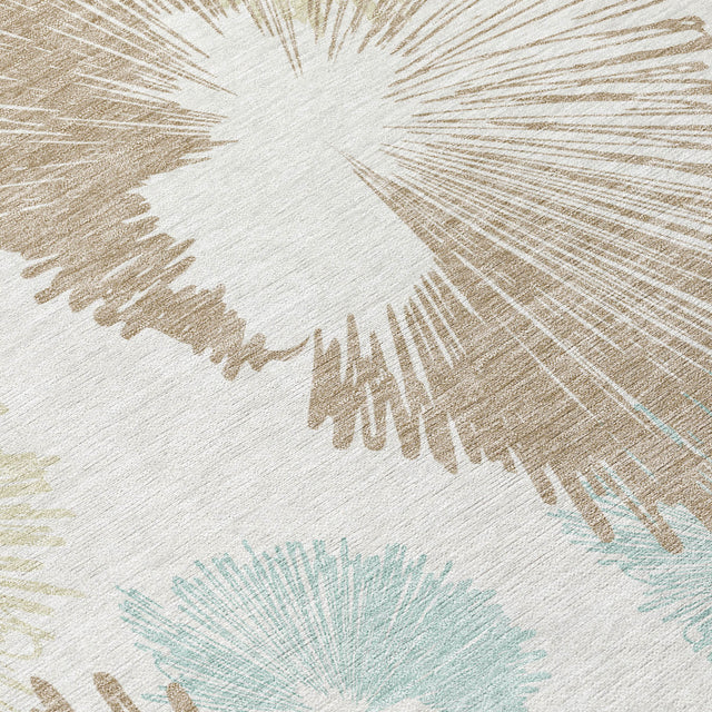 Addison Chantille ACN2132 Floral Machine Made Transitional Mocha Rug
