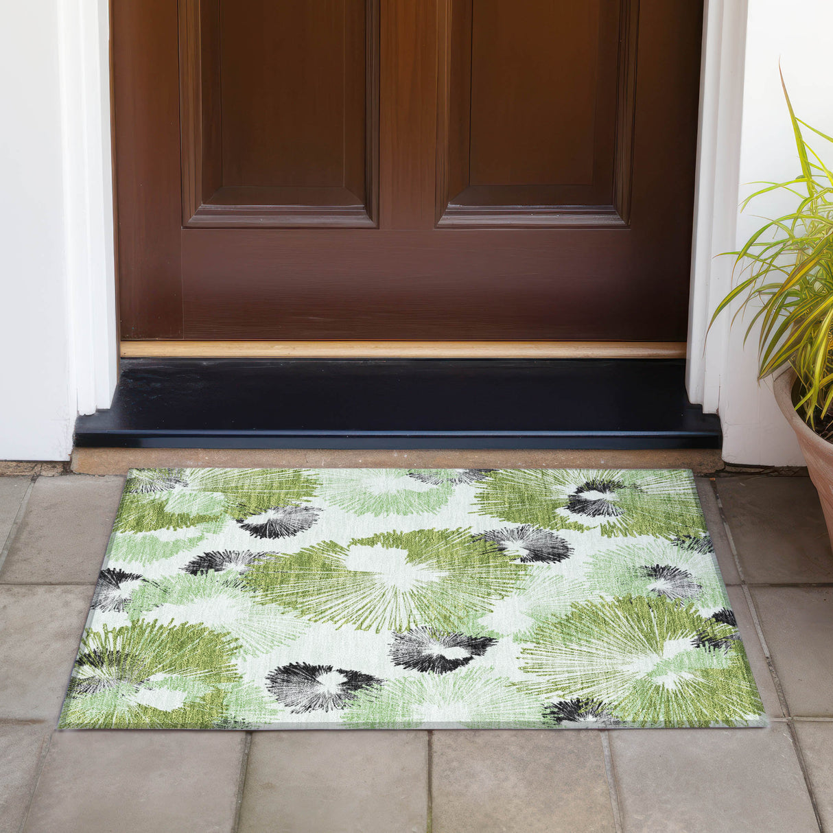 Addison Chantille ACN2132 Floral Machine Made Transitional Olive Rug