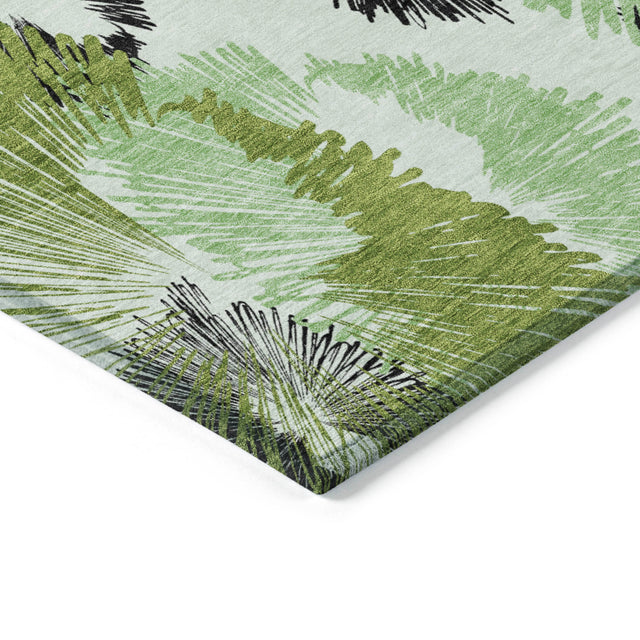 Addison Chantille ACN2132 Floral Machine Made Transitional Olive Rug