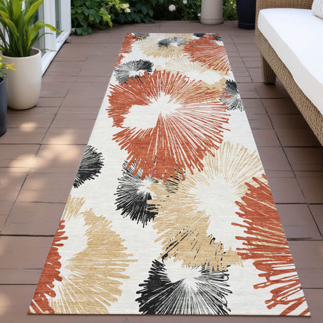 Addison Chantille ACN2132 Floral Machine Made Transitional Paprika Rug