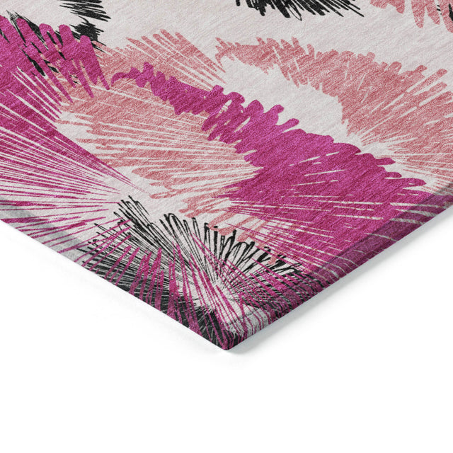Addison Chantille ACN2132 Floral Machine Made Transitional Pink Rug