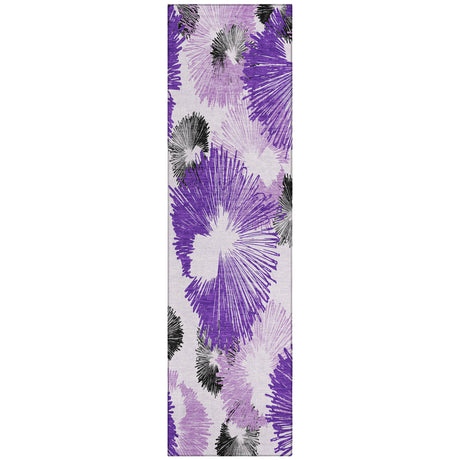 Addison Chantille ACN2132 Floral Machine Made Transitional Purple Rug