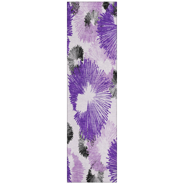 Addison Chantille ACN2132 Floral Machine Made Transitional Purple Rug