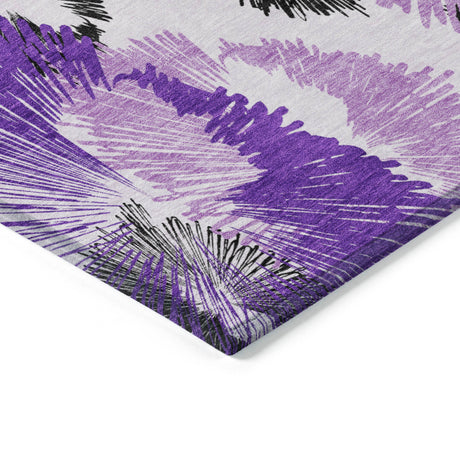 Addison Chantille ACN2132 Floral Machine Made Transitional Purple Rug