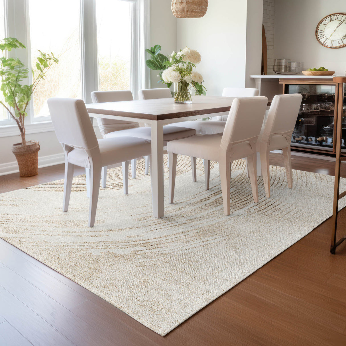 Addison Chantille ACN2133 Swirls Machine Made Transitional Brown Rug