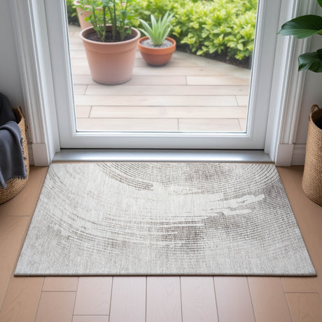 Addison Chantille ACN2133 Swirls Machine Made Transitional Ivory Rug