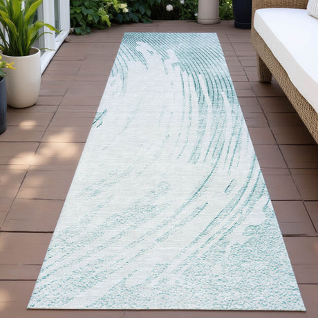 Addison Chantille ACN2133 Swirls Machine Made Transitional Teal Rug
