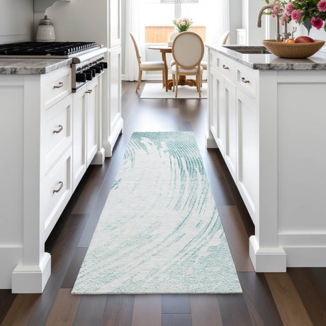 Addison Chantille ACN2133 Swirls Machine Made Transitional Teal Rug