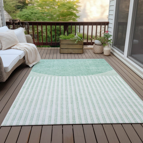 Addison Chantille ACN2134 Geometric Machine Made Transitional Teal Rug