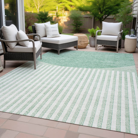 Addison Chantille ACN2134 Geometric Machine Made Transitional Teal Rug
