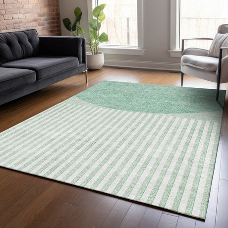 Addison Chantille ACN2134 Geometric Machine Made Transitional Teal Rug
