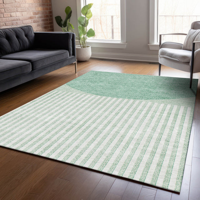 Addison Chantille ACN2134 Geometric Machine Made Transitional Teal Rug