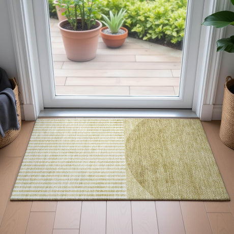 Addison Chantille ACN2134 Geometric Machine Made Transitional Wheat Rug