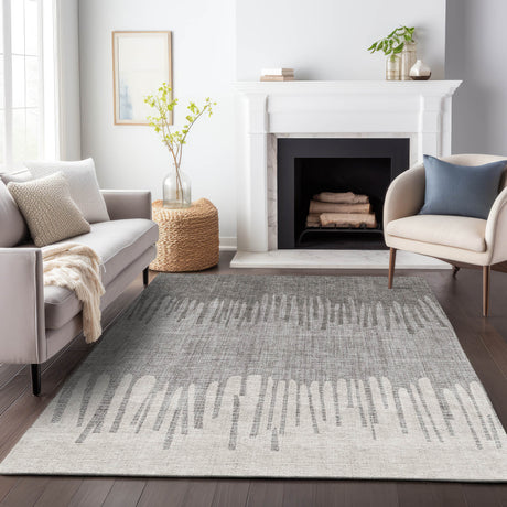 Addison Chantille ACN2135 Stripes Machine Made Transitional Gray Rug