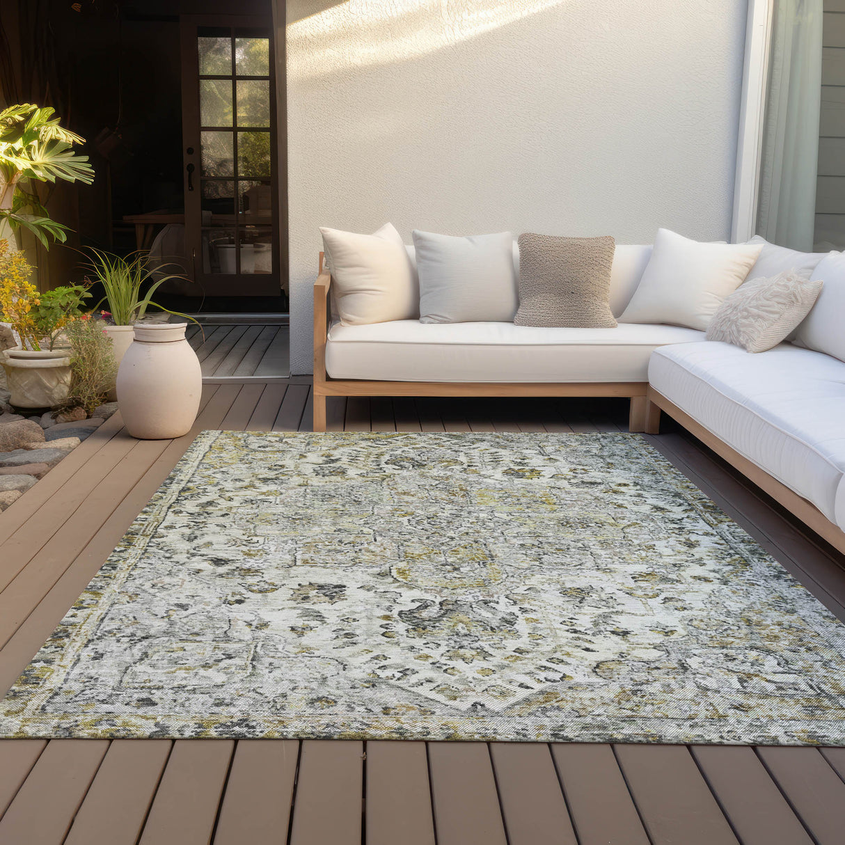 Addison Chantille ACN2138 Global Machine Made Traditional Beige Rug
