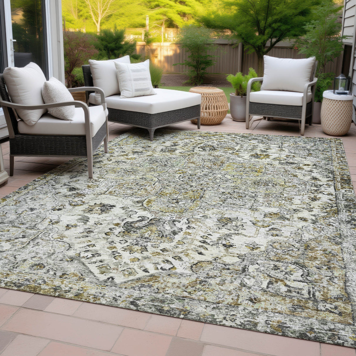 Addison Chantille ACN2138 Global Machine Made Traditional Beige Rug