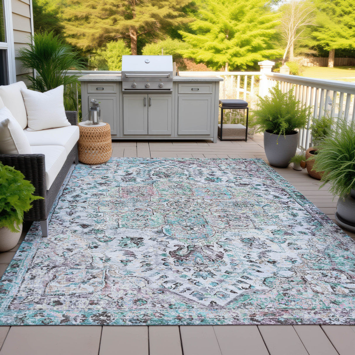 Addison Chantille ACN2138 Global Machine Made Traditional Sky Rug