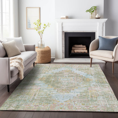 Addison Chantille ACN2140 Global Machine Made Traditional Green Rug