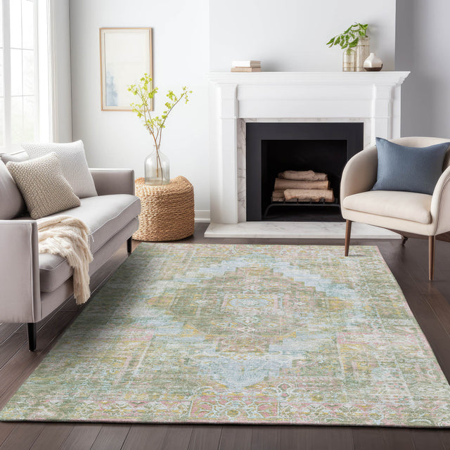 Addison Chantille ACN2140 Global Machine Made Traditional Green Rug