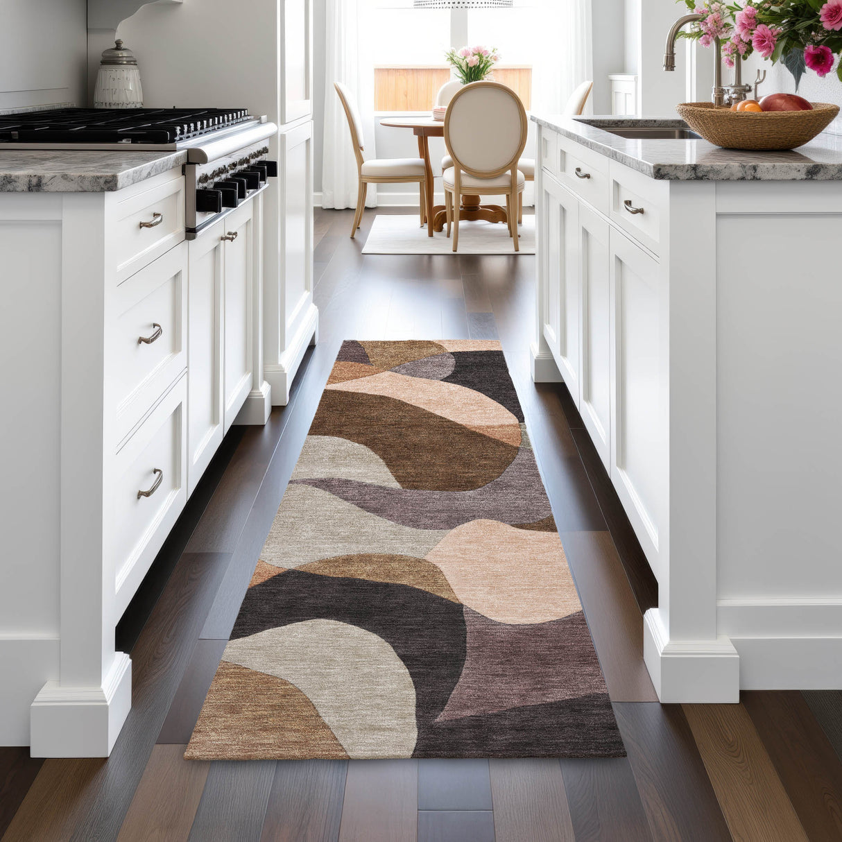 Addison Chantille ACN2141 Abstract Machine Made Transitional Chocolate Rug