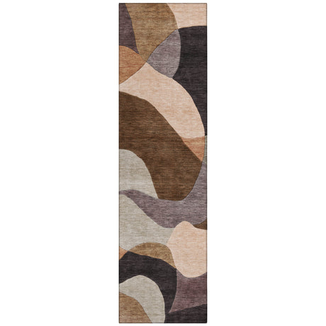 Addison Chantille ACN2141 Abstract Machine Made Transitional Chocolate Rug